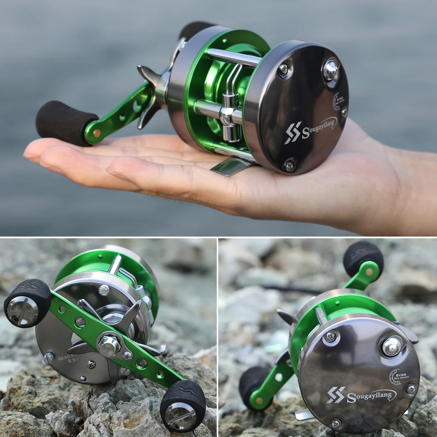 Carrete baitcasting Sougayilang detalle