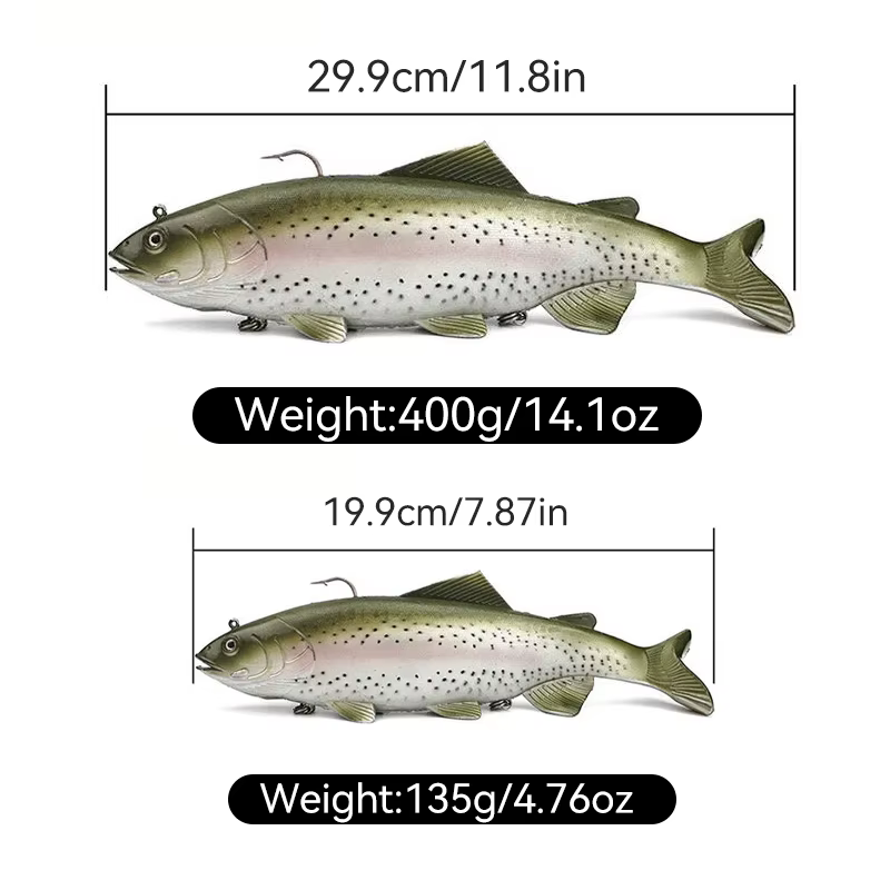 WEIHE Señuelos de pesca para aguas profundas, gris moteado - imagen 2
