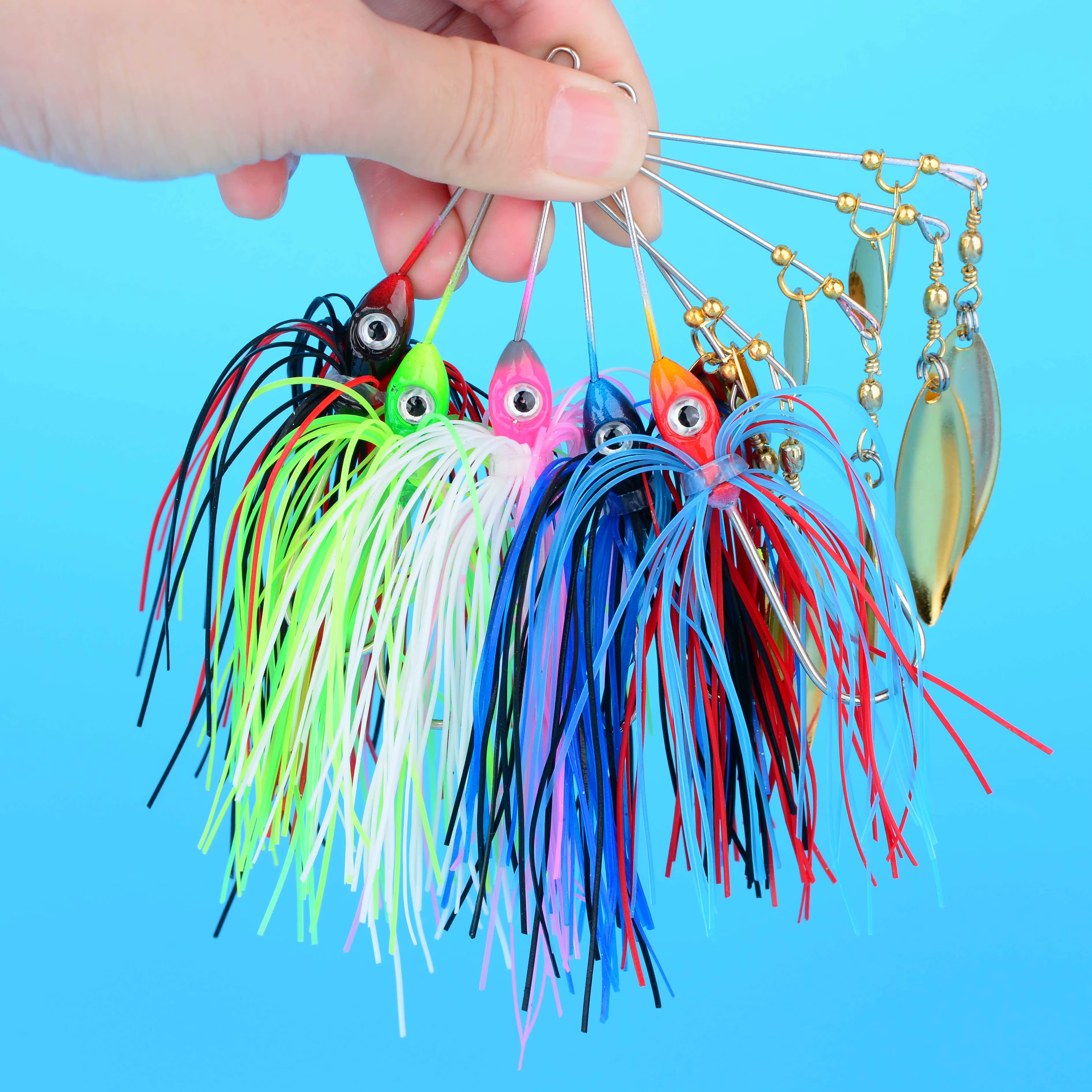 Spinnerbait para lucio de metal con lentejuelas y cuchara wobbler - imagen 4