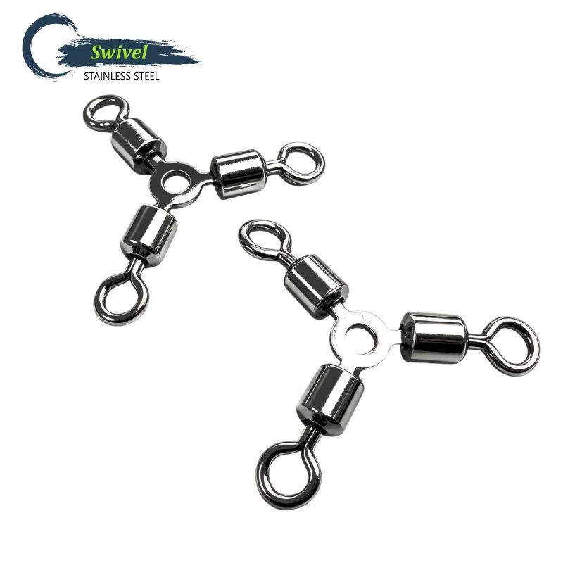Conectores giratorios de 3 vías para montaje de pesca