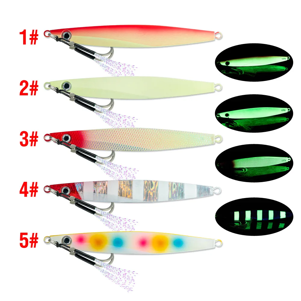 Señuelo metálico luminoso para pesca de lubina
