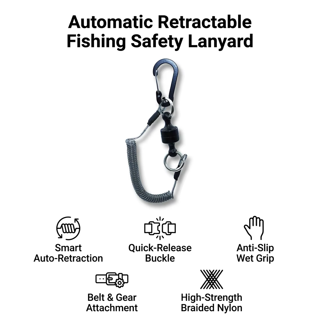 Plomada con línea de seguridad retráctil para pesca - imagen 3