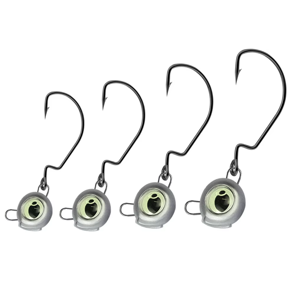 Jig Head Weedless Wide Gap Ojos Holográficos Black Bass Texas Rig - imagen 2