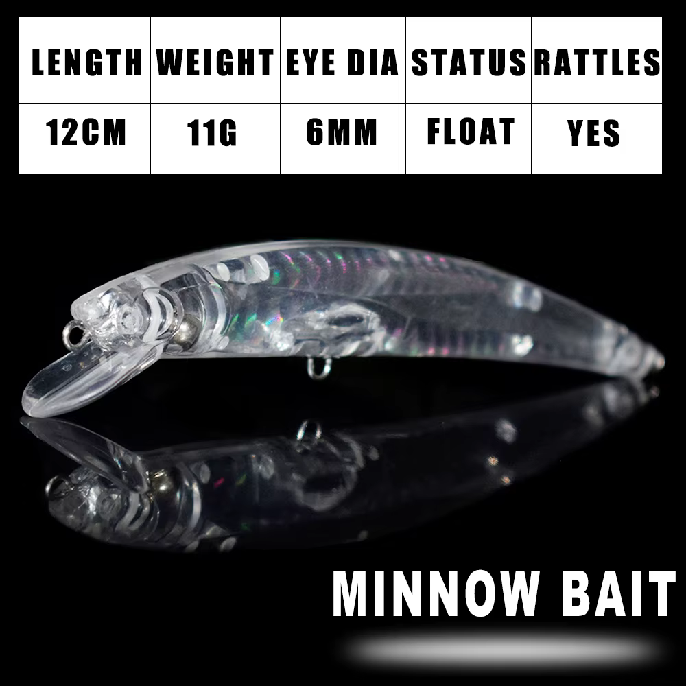 Señuelos Minnow Flotantes Dr. Holife 12cm 12g con Sonajero para Pesca