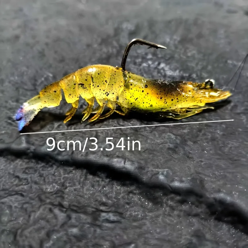 Señuelo iluminado simulando condiciones de pesca nocturna