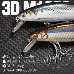 Jerkbait B&S Saltwater Sinking Minnow – Anzuelos Triples BKK para Lubina