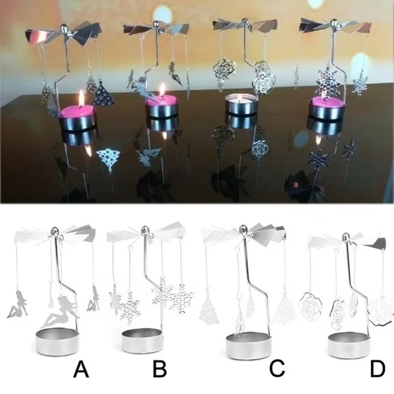 Candelabro navideño de metal con carrusel giratorio para la pesca - imagen 2