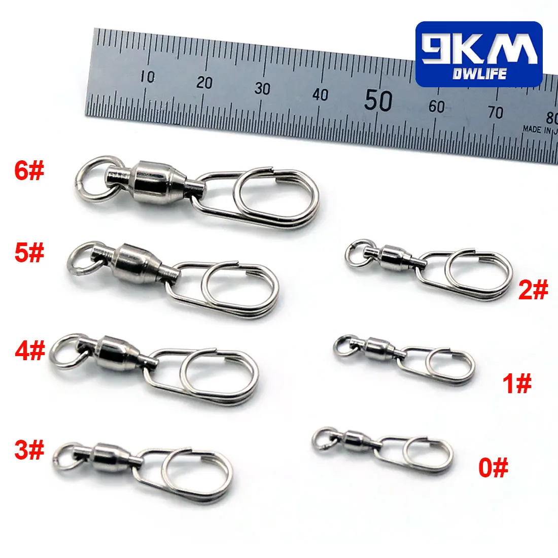 Conector giratorio de acero inoxidable para señuelos con clip rápido - imagen 3