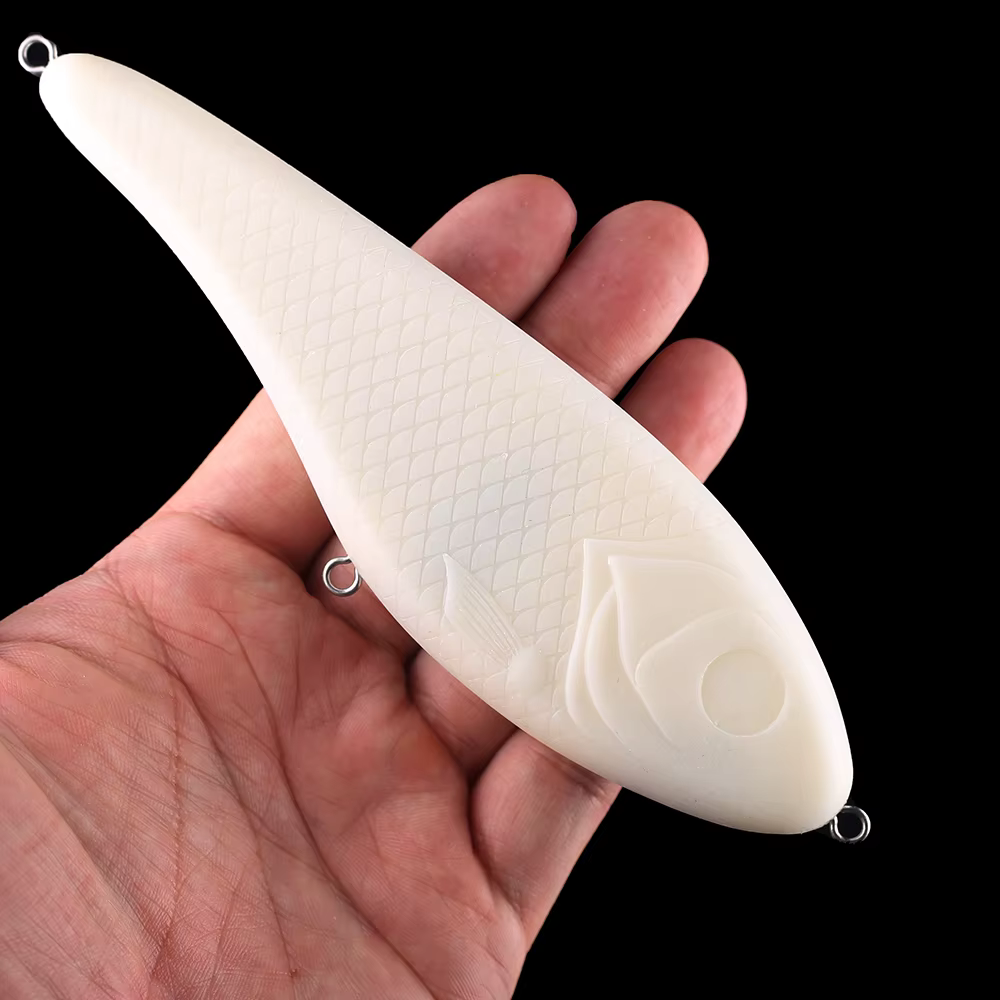 Chan'sHuang Jerkbait en blanco sin pintar señuelo de pesca artesanal - imagen 5