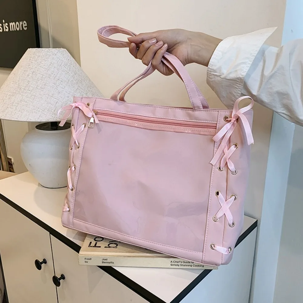 Bolso tote con cordón estilo ballet Y2K – gran capacidad - imagen 4