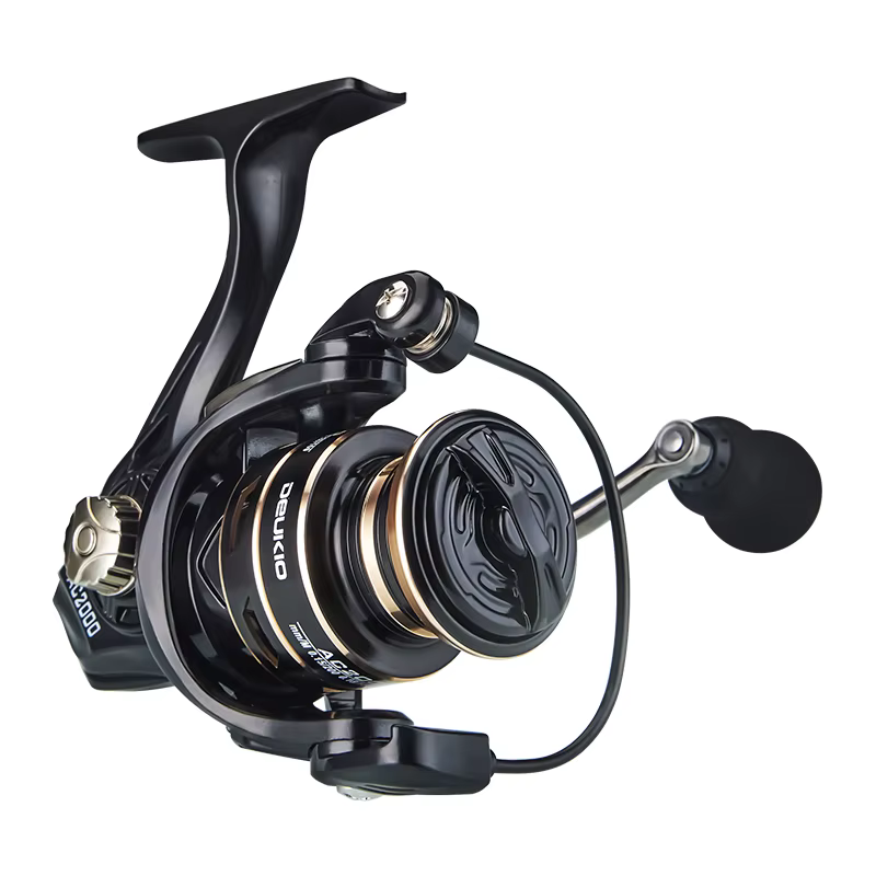 DEUKIO Carrete giratorio 5.2:1 - Mango metal mar carpa de pesca
