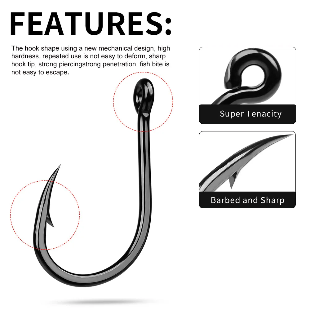 Anzuelos ojo de tubo acero carbono para surfcasting - imagen 3