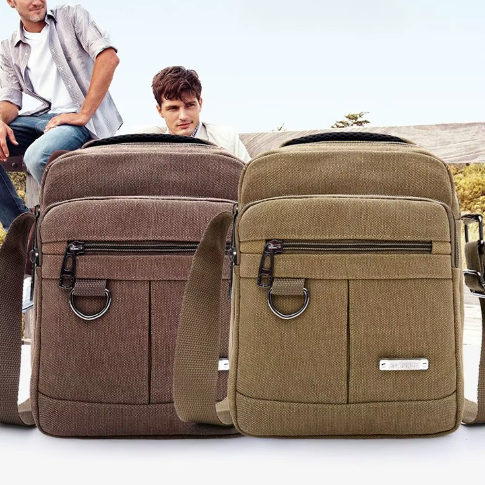 Bolso de lona bandolera para pesca y actividades al aire libre - imagen 3
