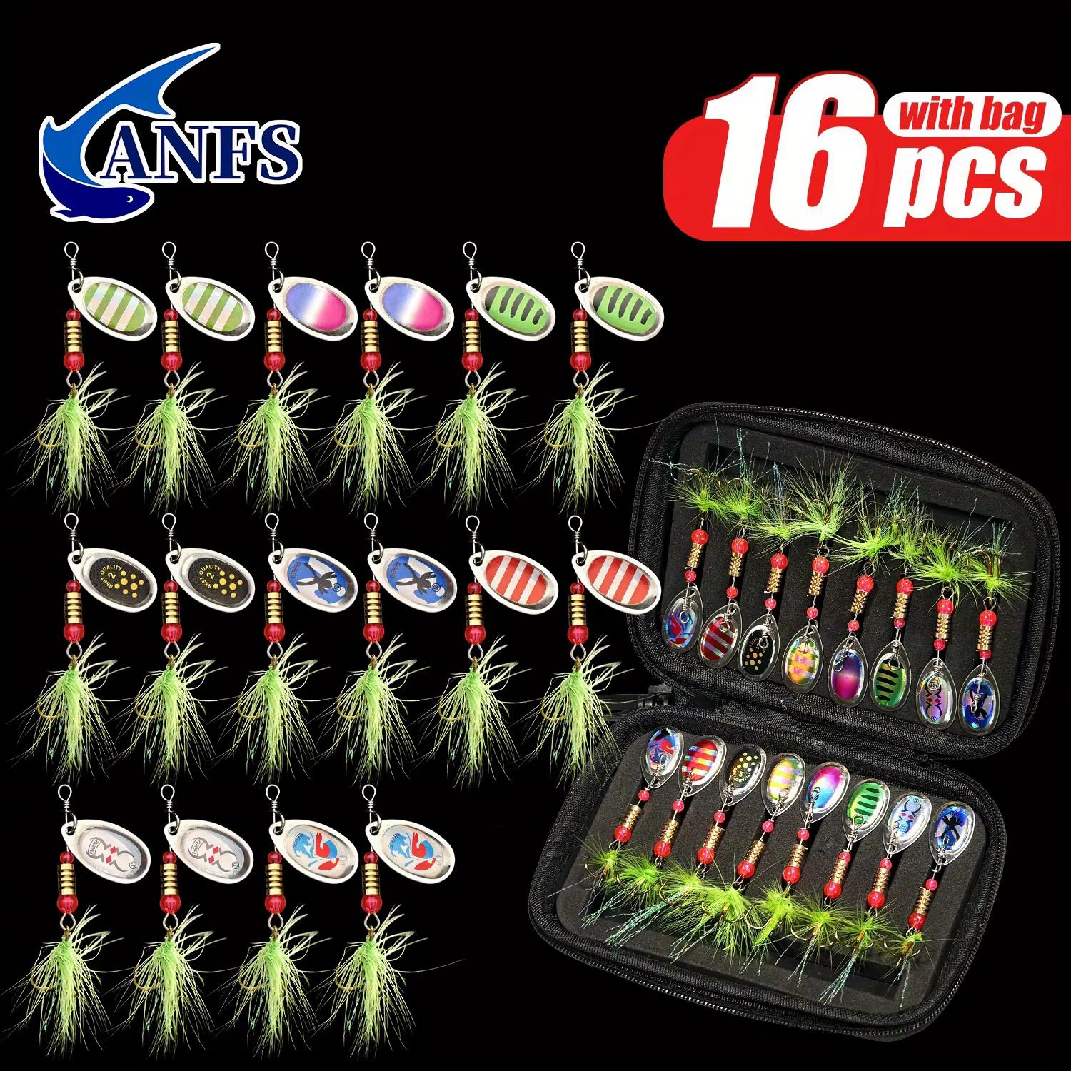ANFS Hilanderos metálicos para trucha – Cucharas giratorias - imagen 2