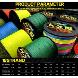 Sedal trenzado Super Power 16 hebras PE para pesca en mar