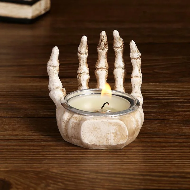 Candelabro calavera Halloween detalle lateral