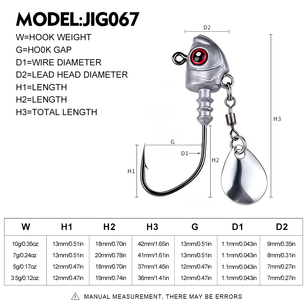Anzuelos Jig Head PROBEROS con Cuchilla Giratoria para Lubina - imagen 2