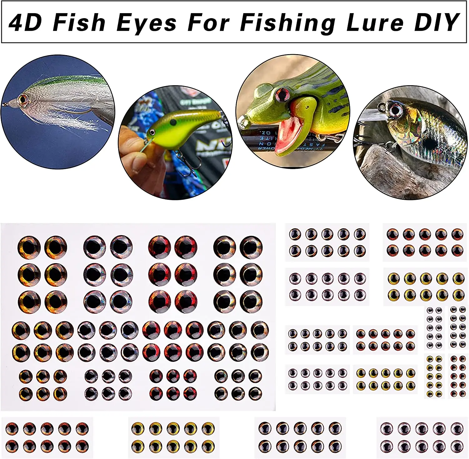 Ojos de señuelo 4D realistas – Ideal para cebo y mosca - imagen 5