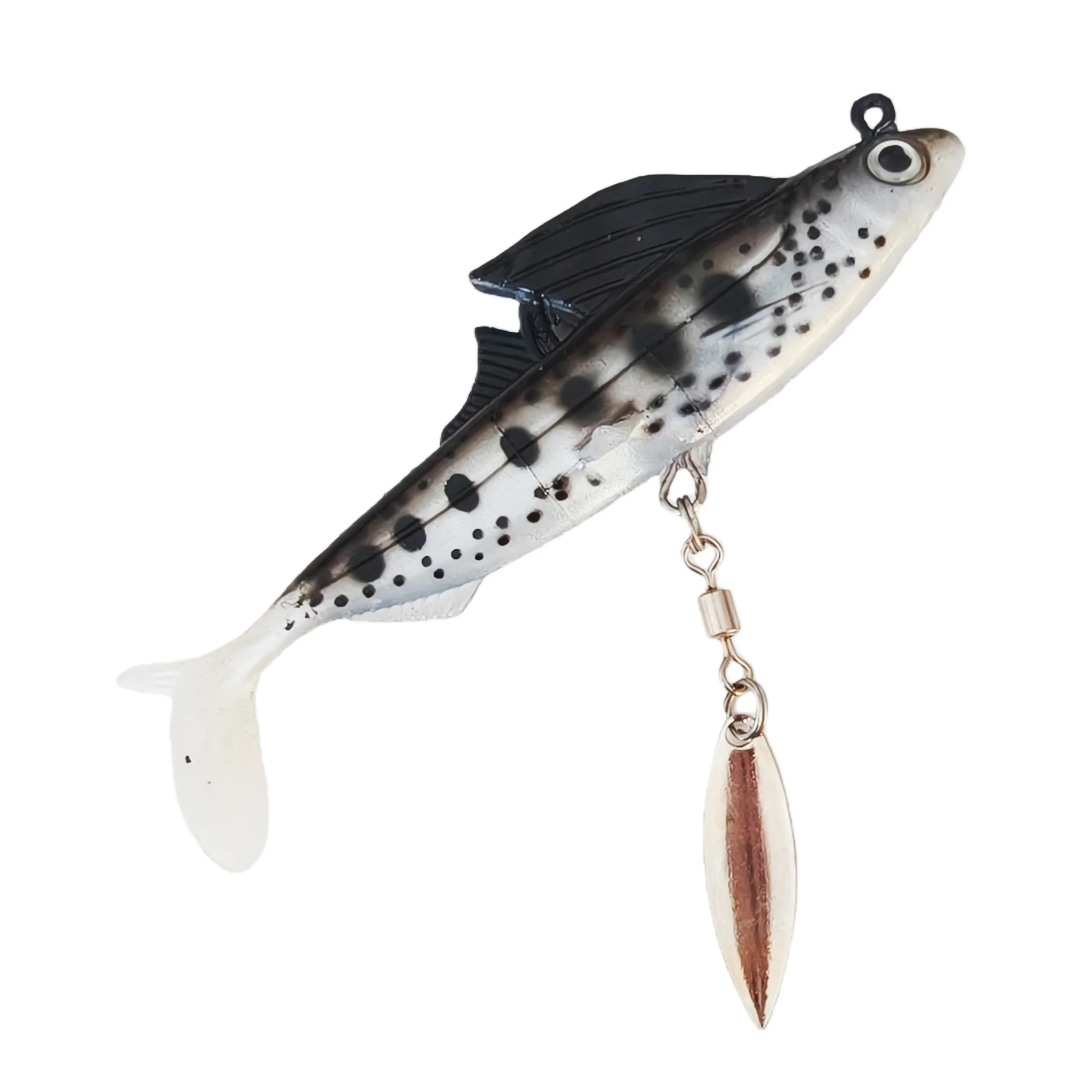 Señuelo blando con ojo 3D y lentejuelas para pesca al aire libre