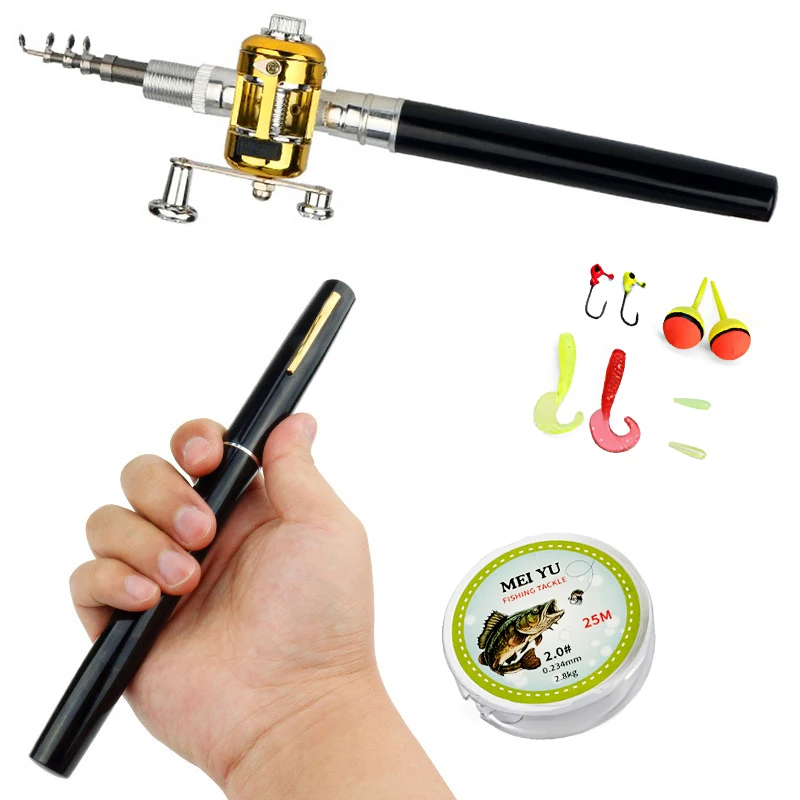 Mini Caña de Pesca Telescópica de Bolsillo con Carrete y Línea - imagen 3