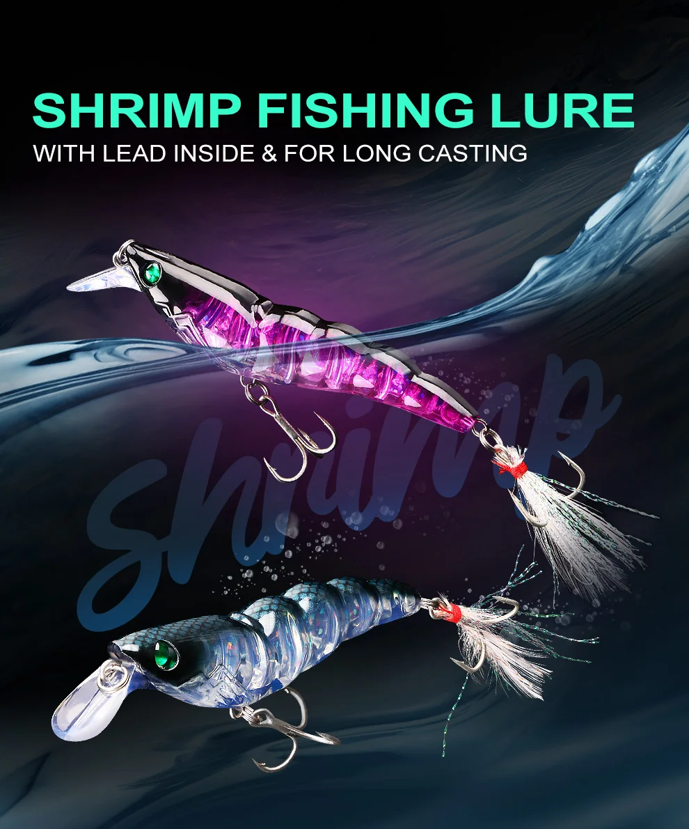 Weihe Señuelo Camarón – Minnow de Hundimiento Lento con Gancho de Pluma