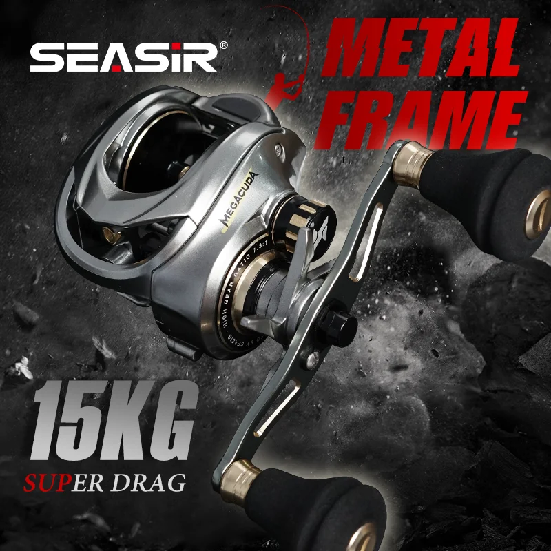 Seasir Megacuda carrete baitcasting vista frontal