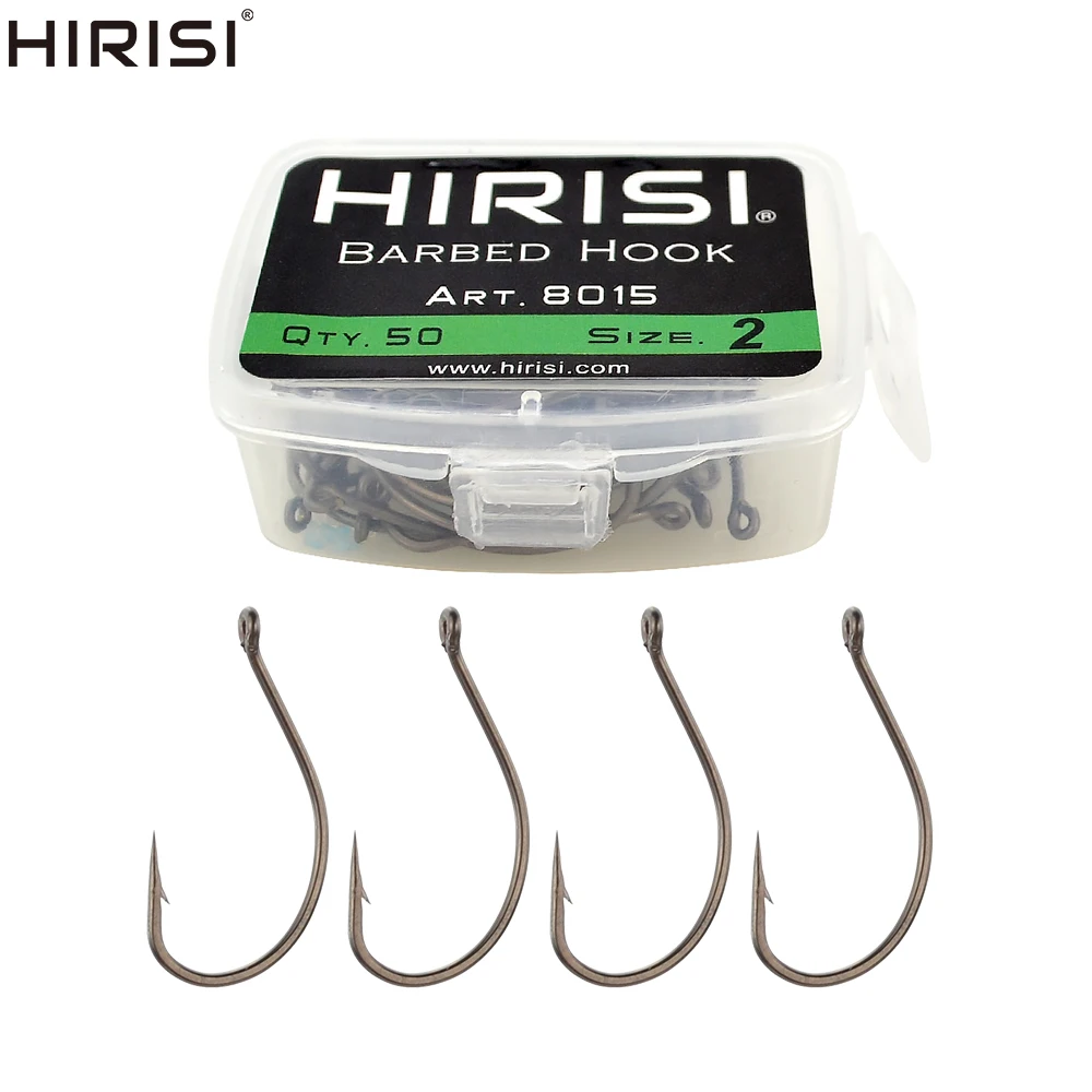 Anzuelos Hirisi 8015 con recubrimiento y ojo para montaje