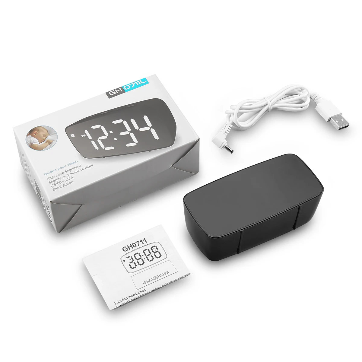 ORIA Reloj despertador digital LED con control por voz y snooze - imagen 5