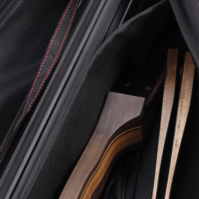 Bolsa de arco recurvo con bolsillos laterales para flechas y accesorios