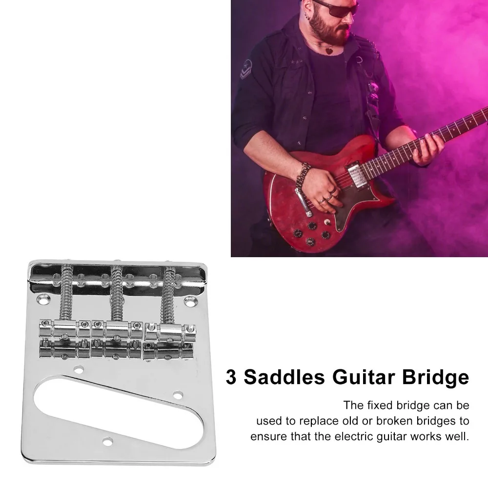 Puente de guitarra eléctrica premium de metal plateado