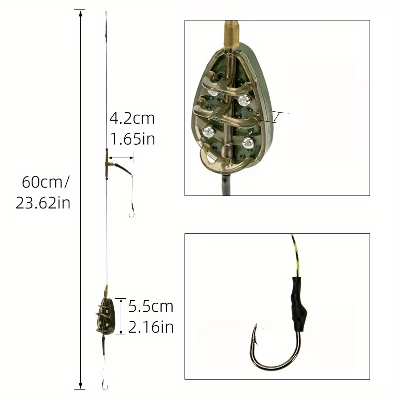 Kit Alimentador Carpa con Anzuelo – Jaula Cebo y Grupo de Línea - imagen 2