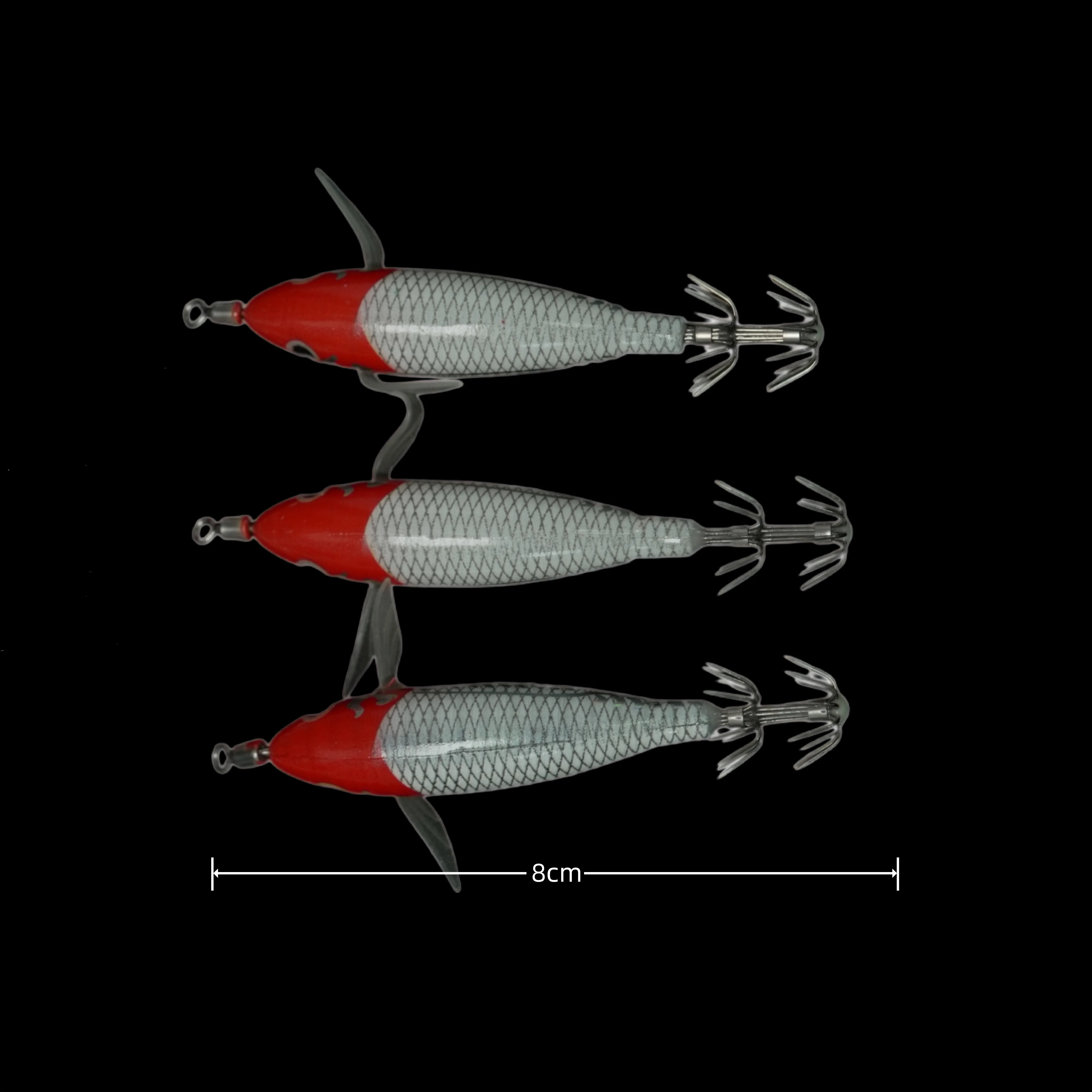 Señuelo BRAVMACK Red Head Scale Squid Jig luminoso aleta salada - imagen 4
