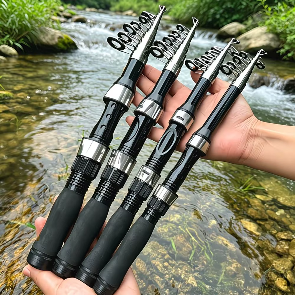 Caña Telescópica de Fibra de Carbono – Portátil para Viaje y Pesca en Agua Dulce y Salada - imagen 4
