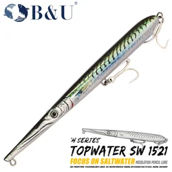 Señuelos lápiz flotantes B&U con anzuelos BKK – GT, lubina y barracuda