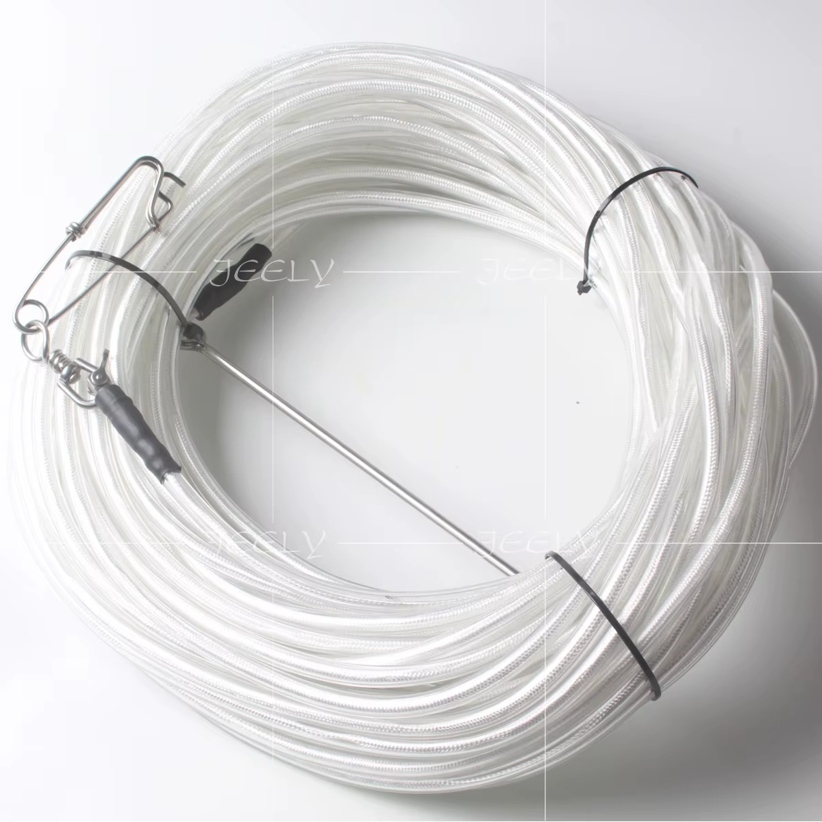 Línea de flotador de apnea UHMWPE Spectra recubierta de PVC blanco, 20 metros de longitud