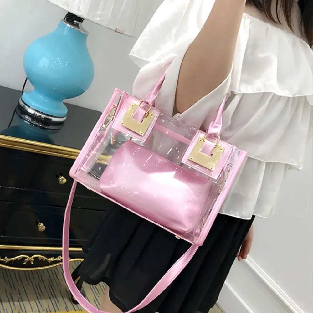 Bolso transparente PVC gran capacidad con correa ajustable para playa - imagen 3