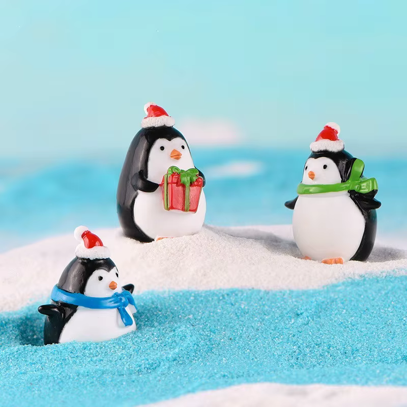 Pingüinos de resina para bonsái y jardín decoración náutica navideña