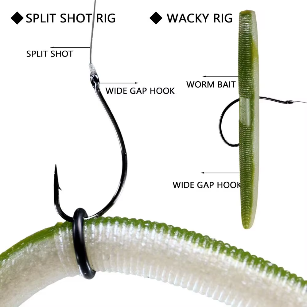 Anzuelos Wacky THKFISH #3 y 2/0 – Drop Shot para Lubina - imagen 2