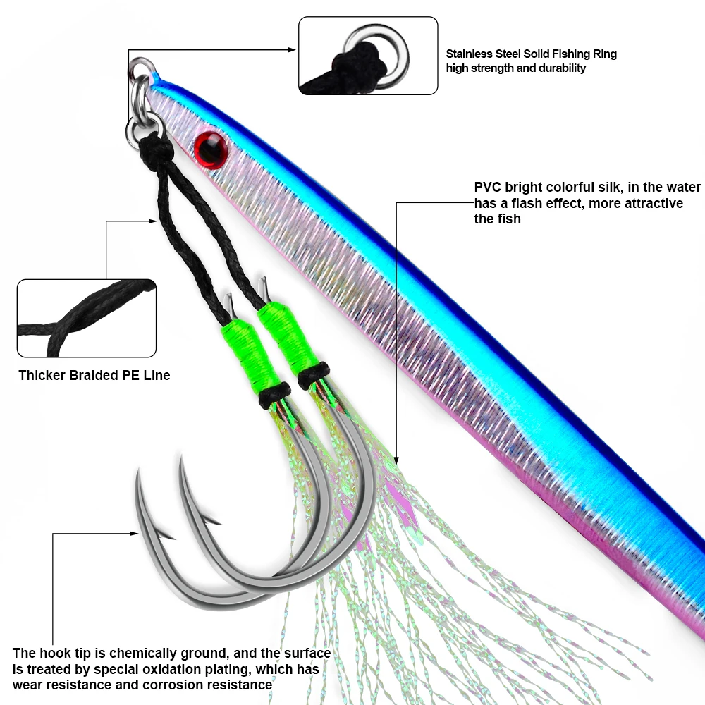 Anzuelos dobles para jigging con púas PROBEROS – Tipo mosca - imagen 2