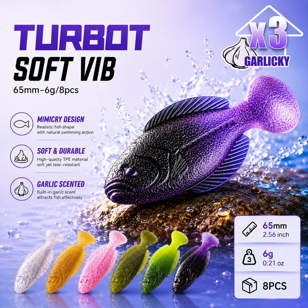 Kingdom vinilo hundimiento lento swimbait TPE para lucio y black bass
