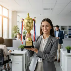 Trofeo de metal con tapa dorada tipo copa – Premio creativo
