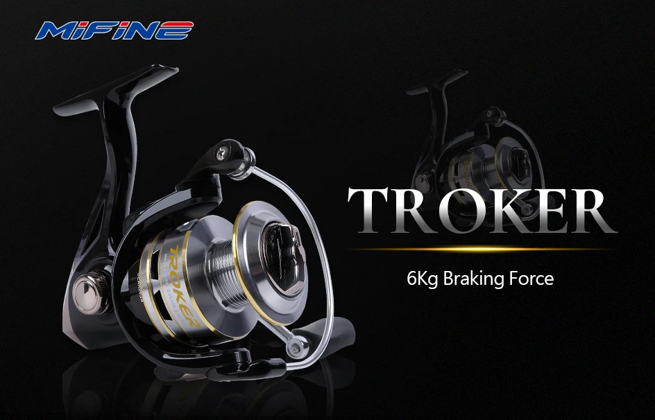 Carrete ultraligero TROKER para pesca giratoria