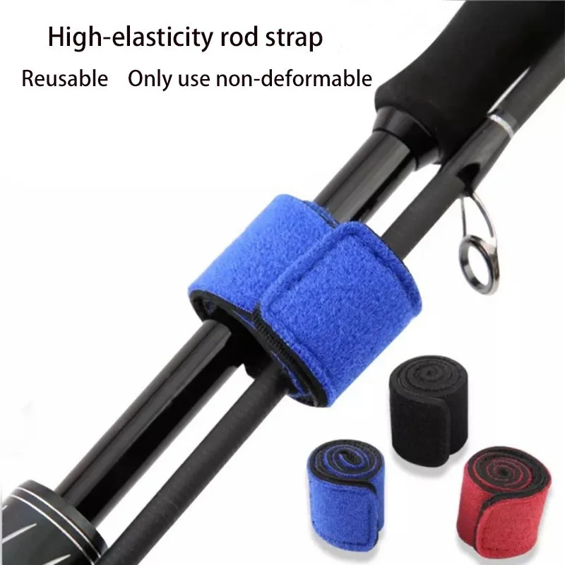 Protección con correas elásticas para caña de pescar