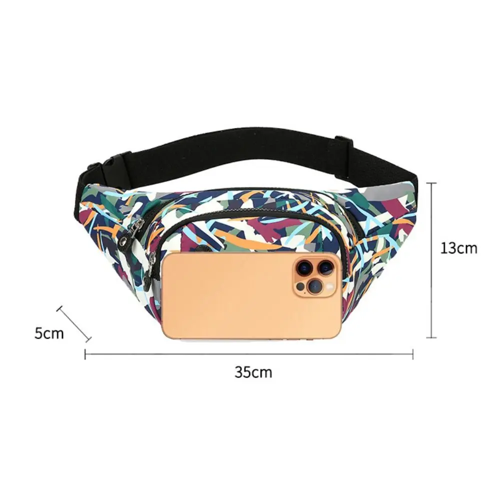 Riñonera floral impermeable con varios bolsillos