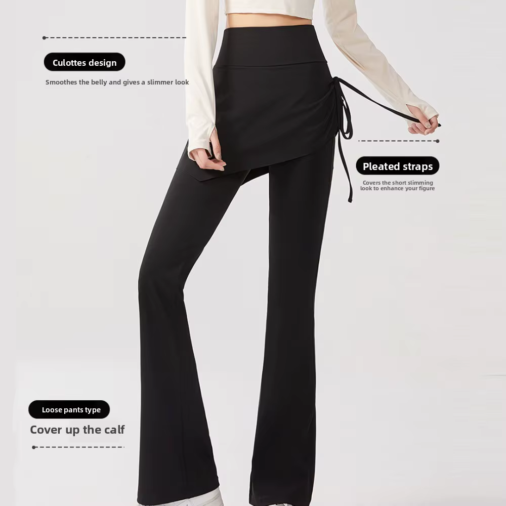 Leggings 2 en 1 Mujer con Falda y Cintura Alta – Secado Rápido Yoga - imagen 2