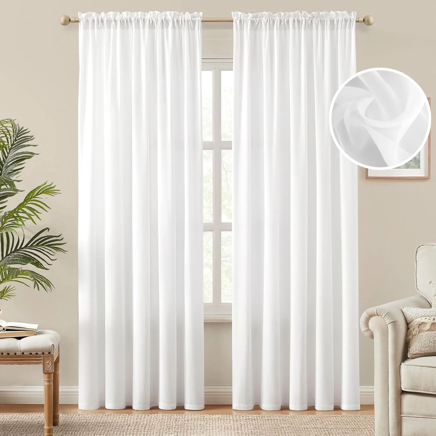 Cortinas semitransparentes blancas para privacidad: filtran luz - imagen 5