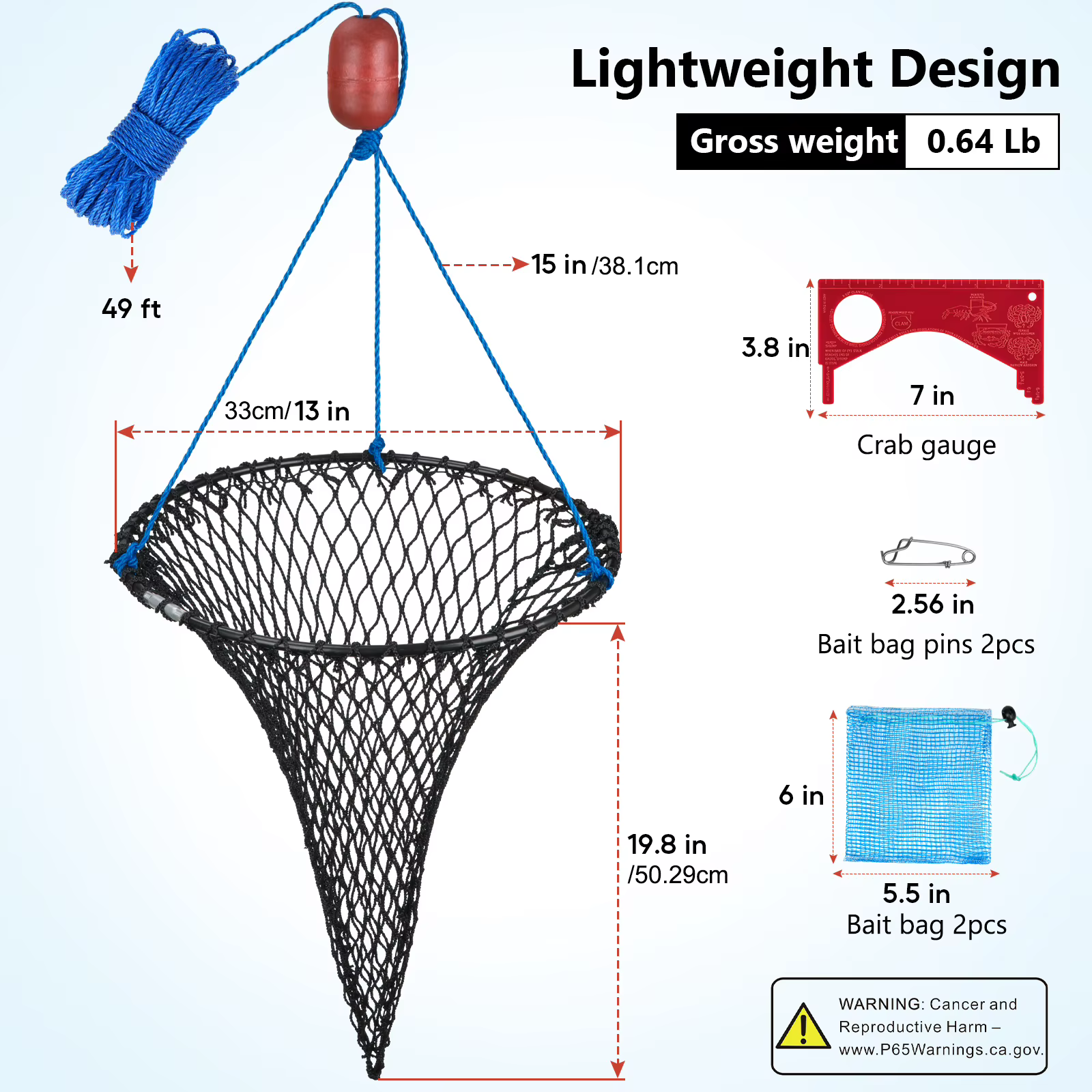 Trampas Plegables para Cangrejos y Camarones con Boya – Clip de Cebo - imagen 3