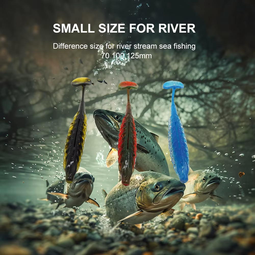 ESFISHING Señuelo vinilo Swimbait – Cola en T para perca y lubina - imagen 3