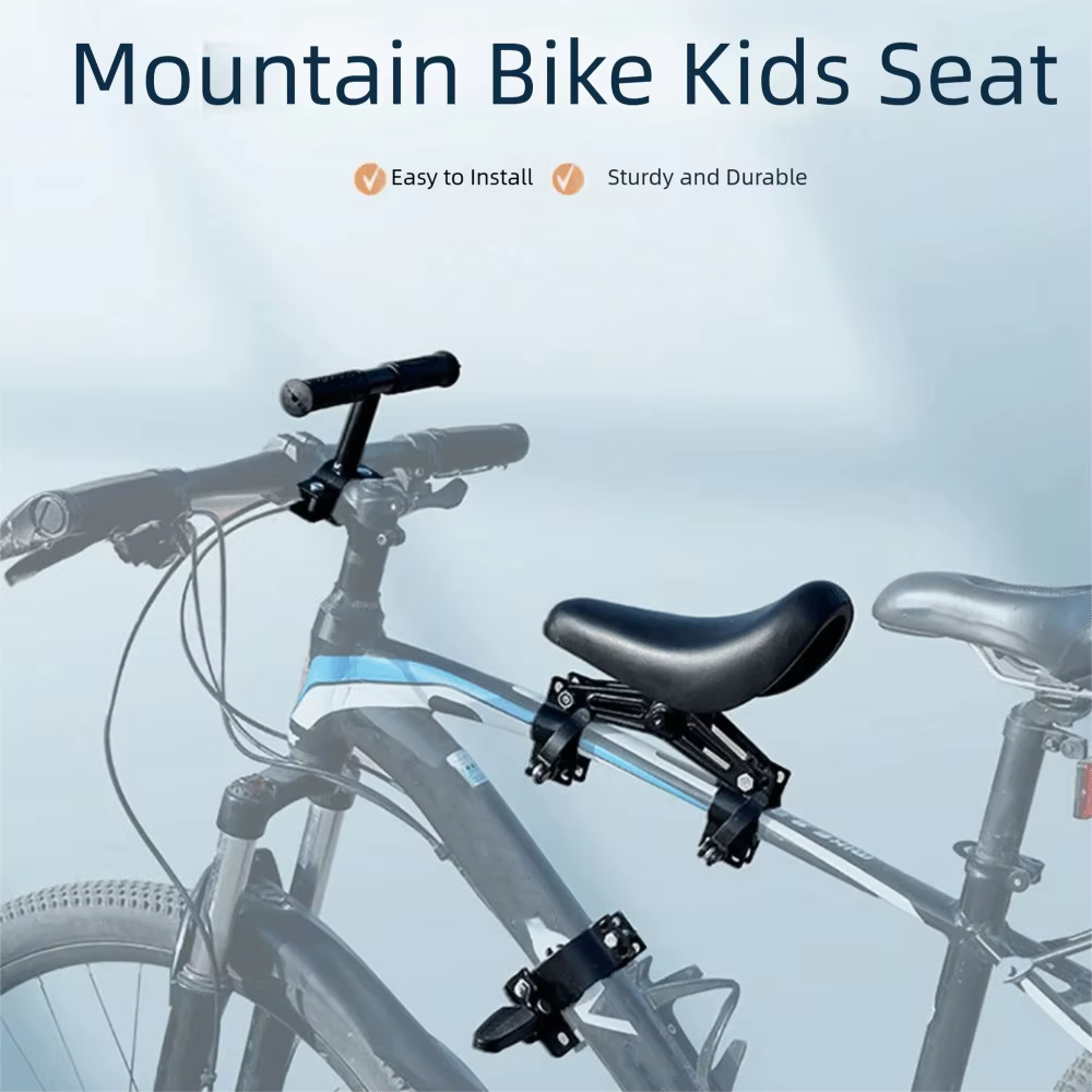Asiento delantero bicicleta con manillar desmontaje rápido negro - imagen 4