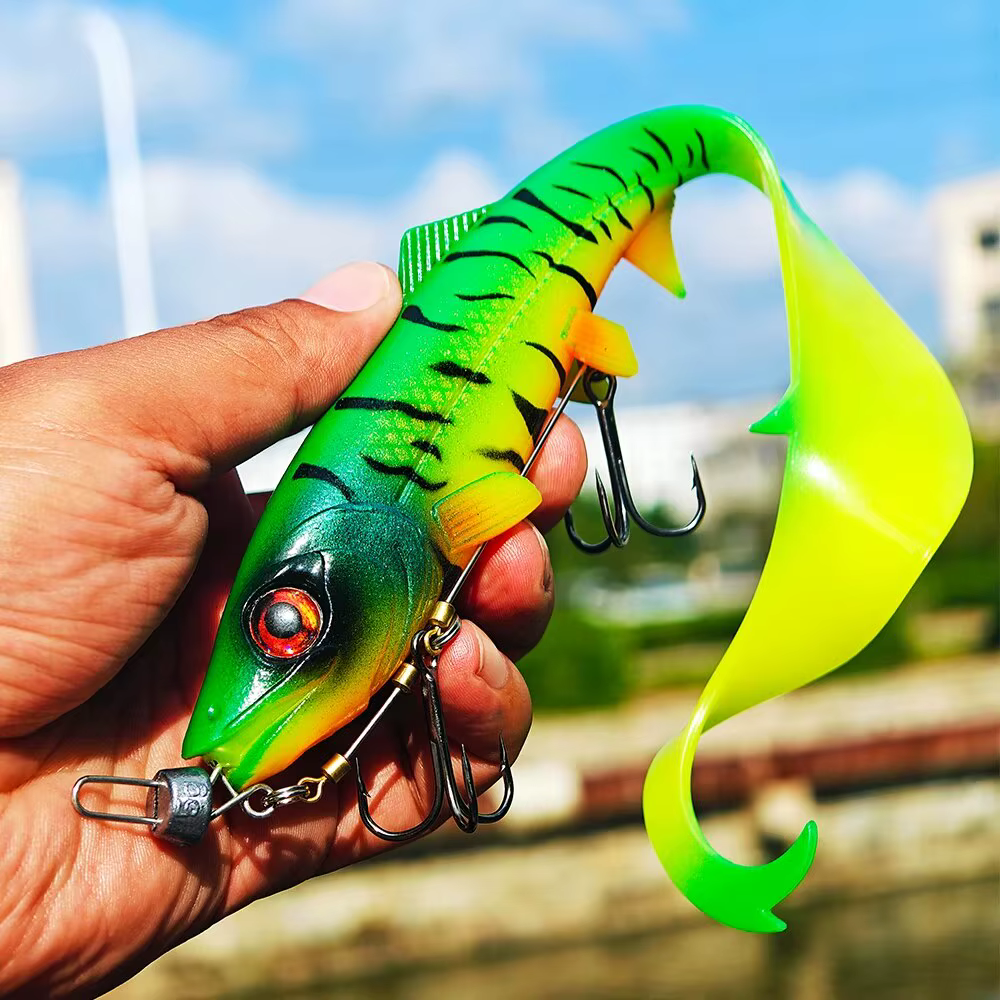 Spinpoler Firebomb Swimbait con anzuelo Stinger – Señuelo para lucio cola larga - imagen 3